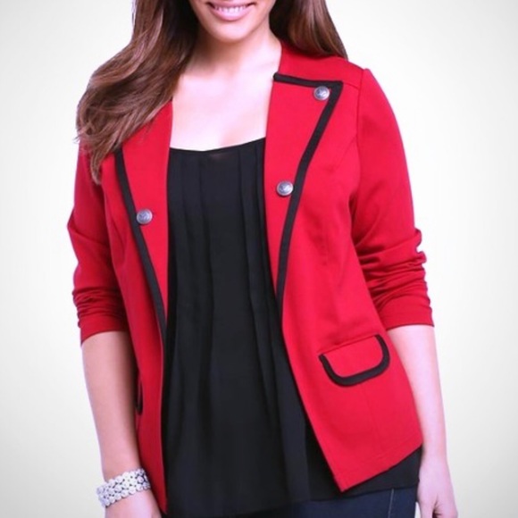 torrid Jackets & Blazers - NEW Women’s Torrid Red Military Blazer Sz 3